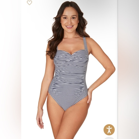NipTuck Sorrento Stripe Joanne One Piece Swimsuit Blue & White Size 8 - Picture 1 of 9